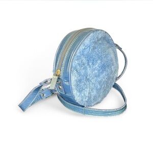 Opening Ceremony Periwinkle Blue Faux Fur Circle Crossbody Bag